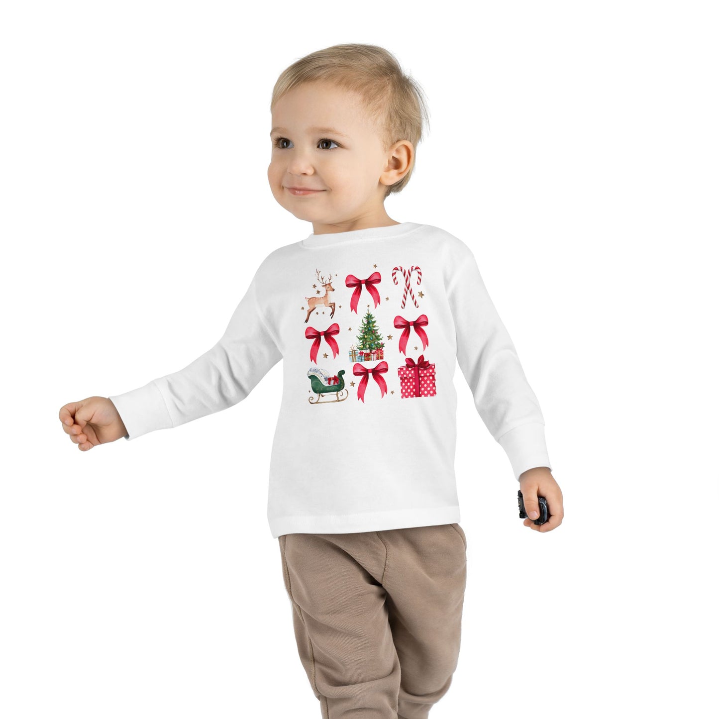 Christmas Coquette Toddler Long Sleeve Tee