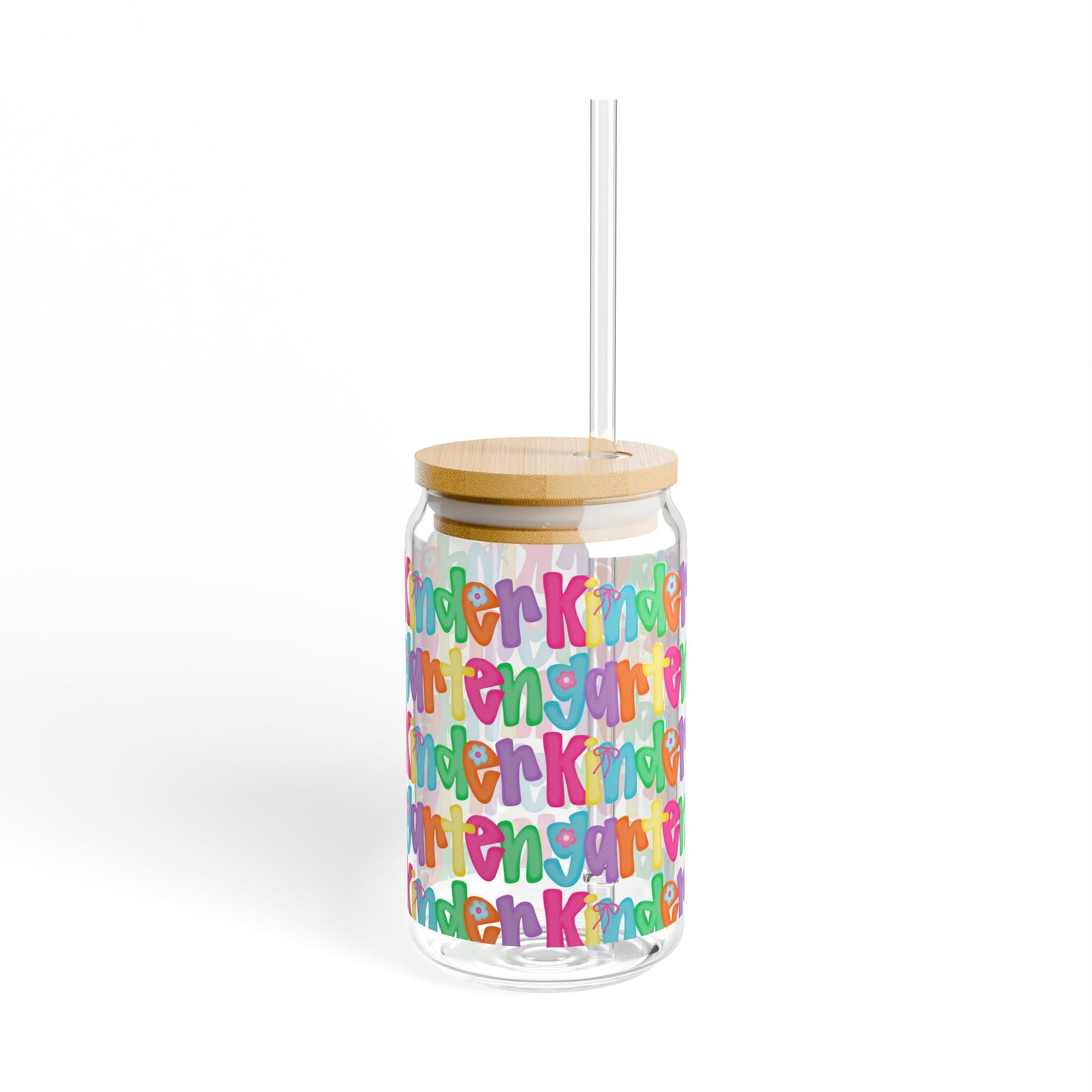 Colorful Kindergarten Sipper Glass and Straw