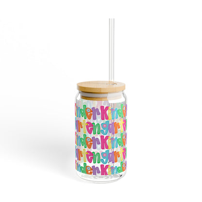 Colorful Kindergarten Sipper Glass and Straw