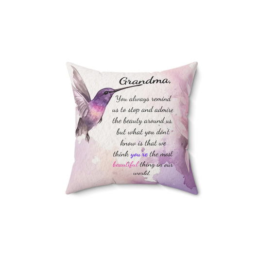 Grandmother Square Pillow for Mother's Day, Grandparent's Day, Birthday, Christmas