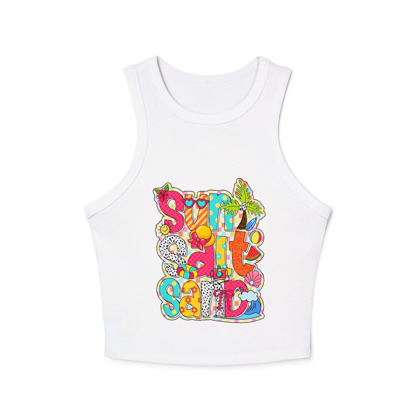 Summer Beach Rib Racer Tank Top