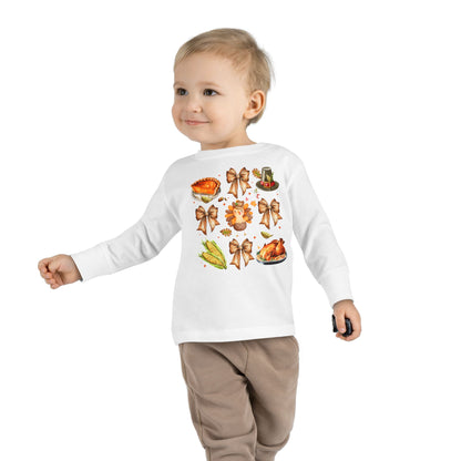 Thanksgiving Coquette Toddler Long Sleeve Tee