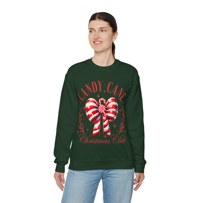 Candy Cane Christmas Coquette Bow Sweatshirt