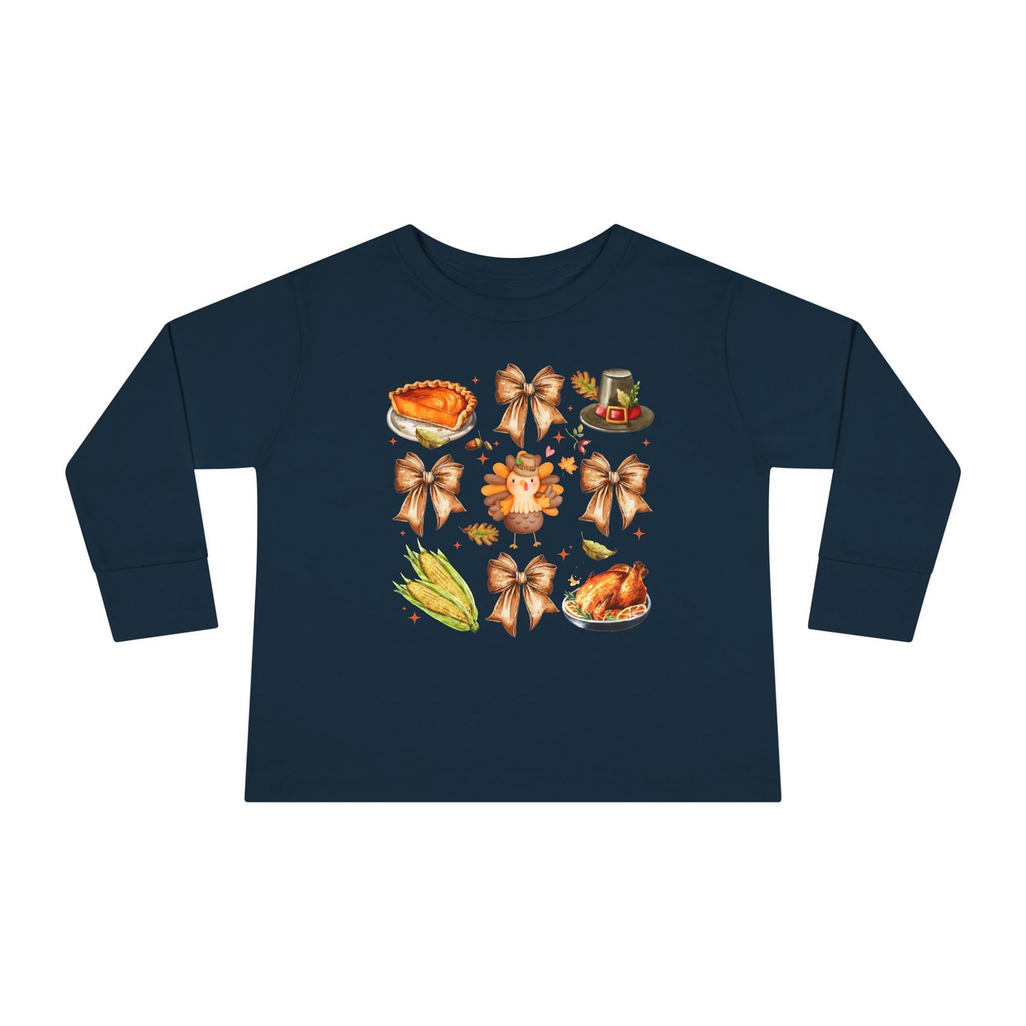 Thanksgiving Coquette Toddler Long Sleeve Tee