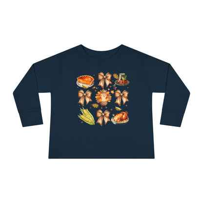 Thanksgiving Coquette Toddler Long Sleeve Tee