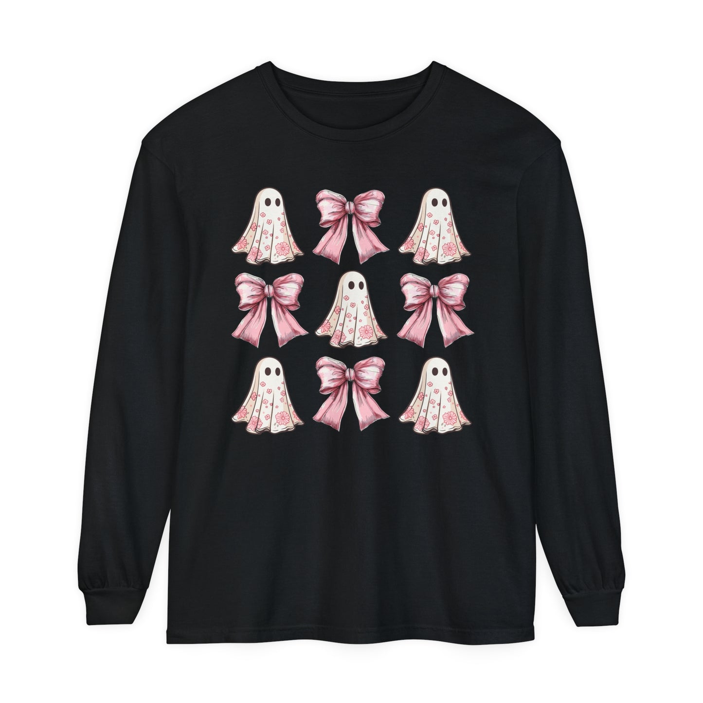 Coquette Pretty Ghost Halloween Long Sleeve T-Shirt