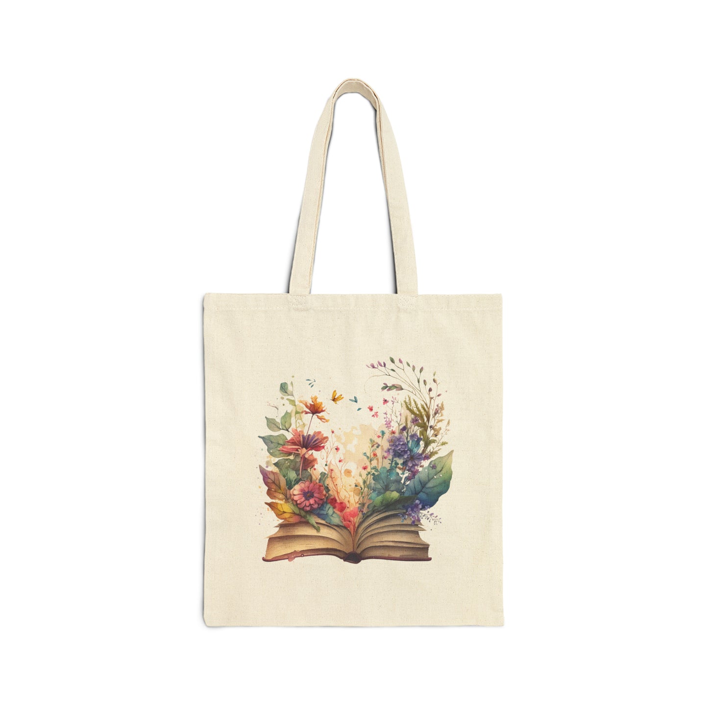 Flowers Blooming Cotton Canvas Tote Bag