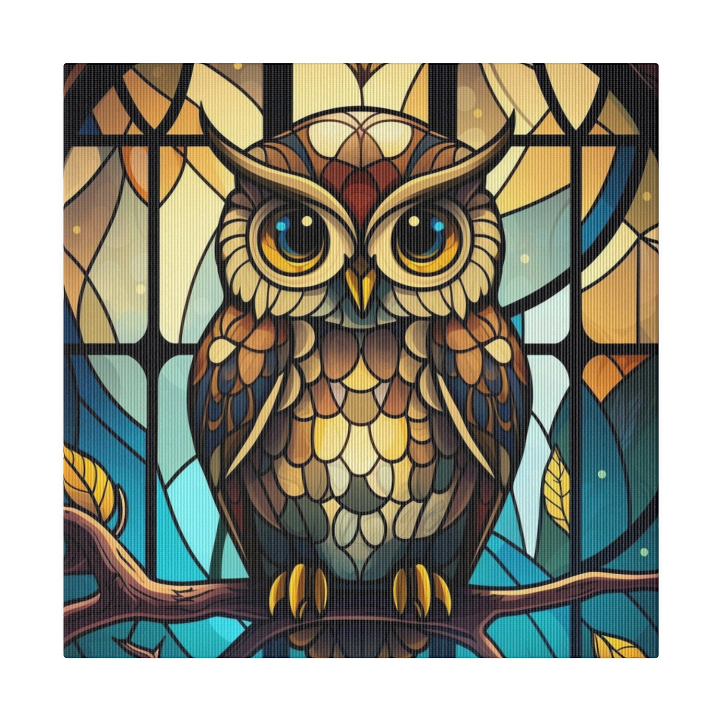 Stained Glass Owl Wall Art Matte Canvas