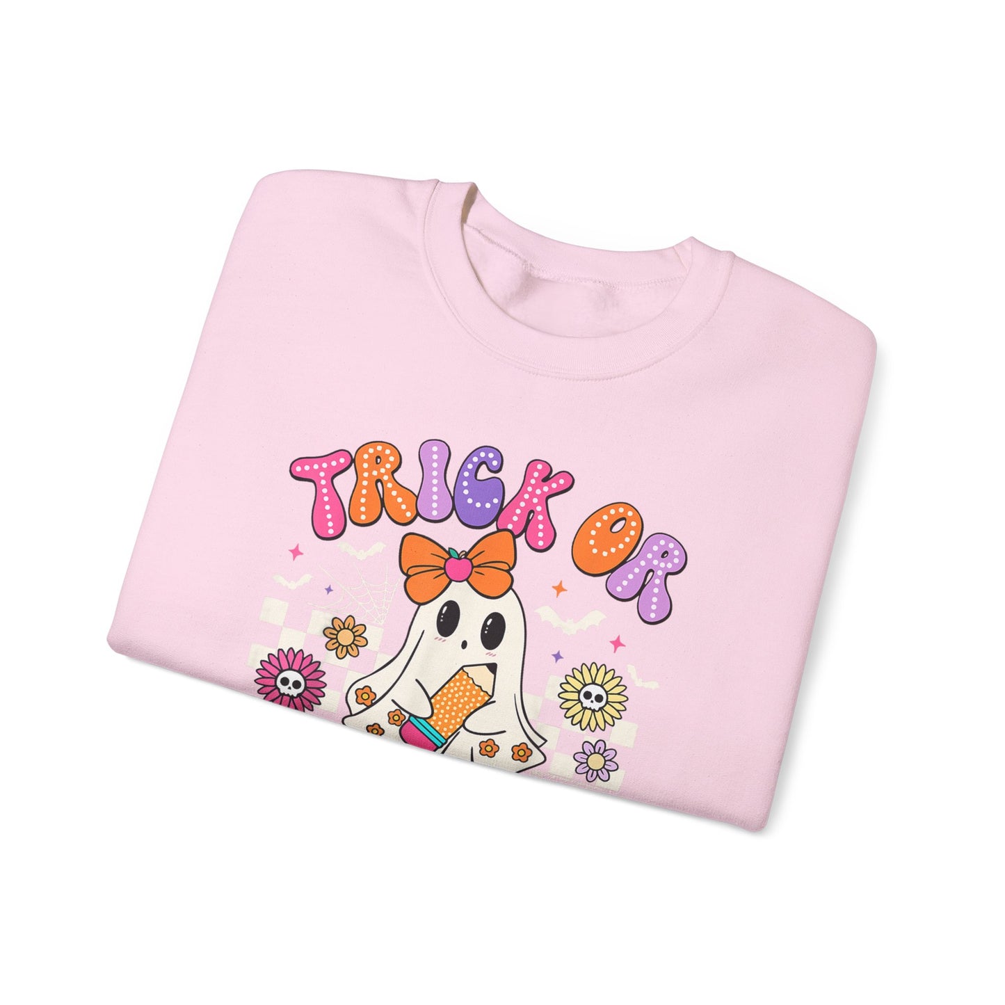 Trick or Teach Halloween Unisex Heavy Blend™ Crewneck Sweatshirt