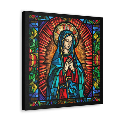 Faux Stained Glass Virgin Mary Canvas Gallery Wraps