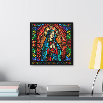 Faux Stained Glass Virgin Mary Canvas Gallery Wraps