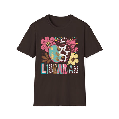 Librarian Floral Heart T‑Shirt