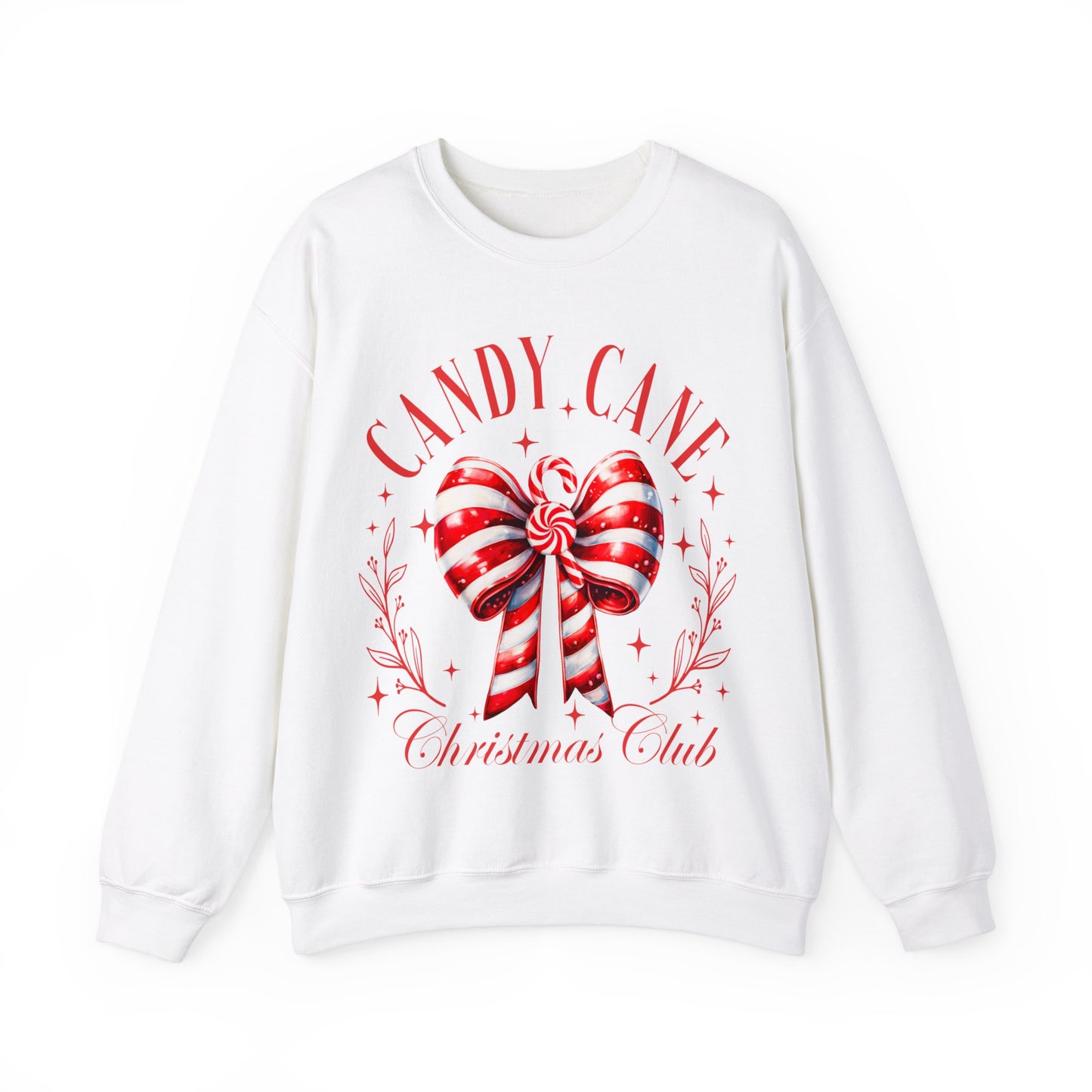 Candy Cane Christmas Coquette Bow Sweatshirt