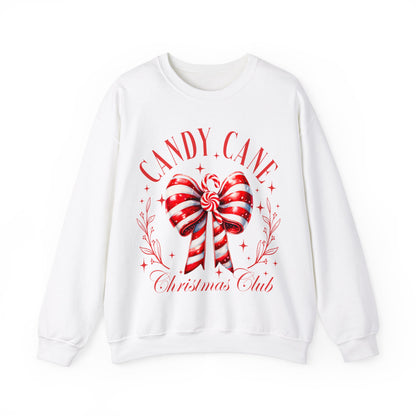 Candy Cane Christmas Coquette Bow Sweatshirt