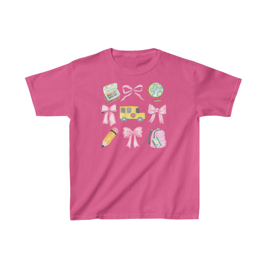 Back to School Watercolor Coquette Kids T-shirt