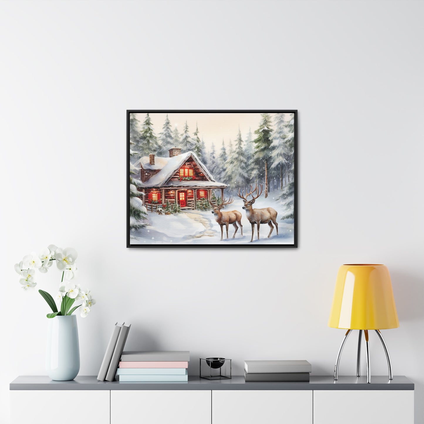 Snowy Cabin Canvas Wraps