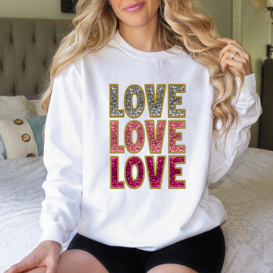 Love Love Love Valentine's Day Sweatshirt