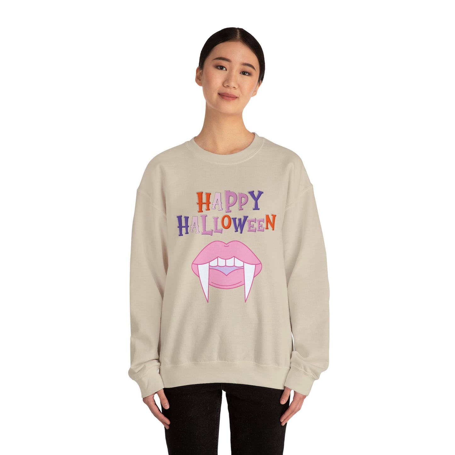 Happy Halloween Pink Fangs Sweatshirt