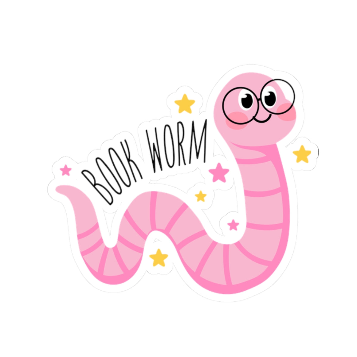 Cute Glossy Book Worm Stickers
