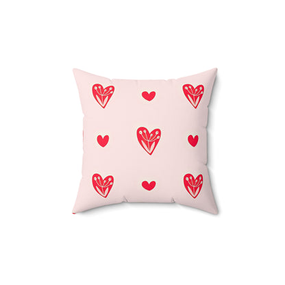 Red Heart and Stripes Throw Square Pillow