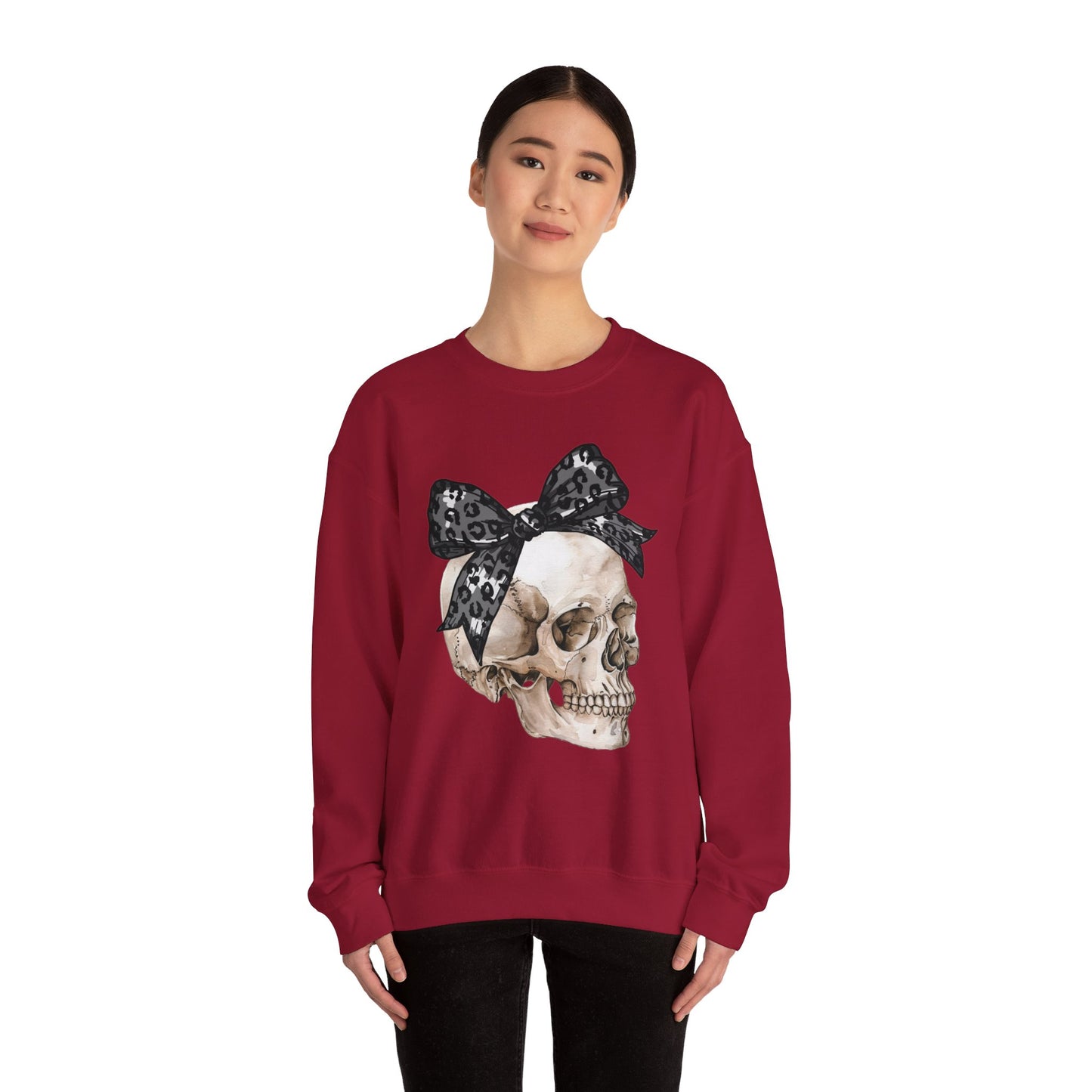 Halloween Skull with Bow Sweatshirt