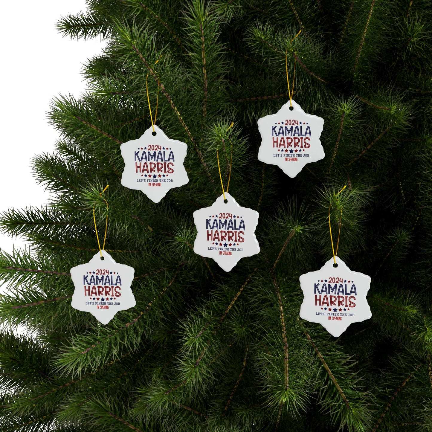 Kamala Harris Ceramic Ornaments, 2-Side Print, (1pc, 3pcs, 5pcs, 10pcs)