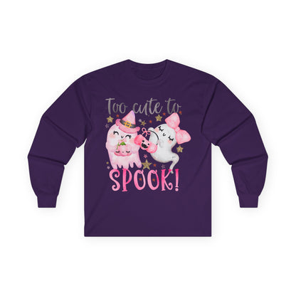 Too Cute To Spook Adult Long Sleeve Tee