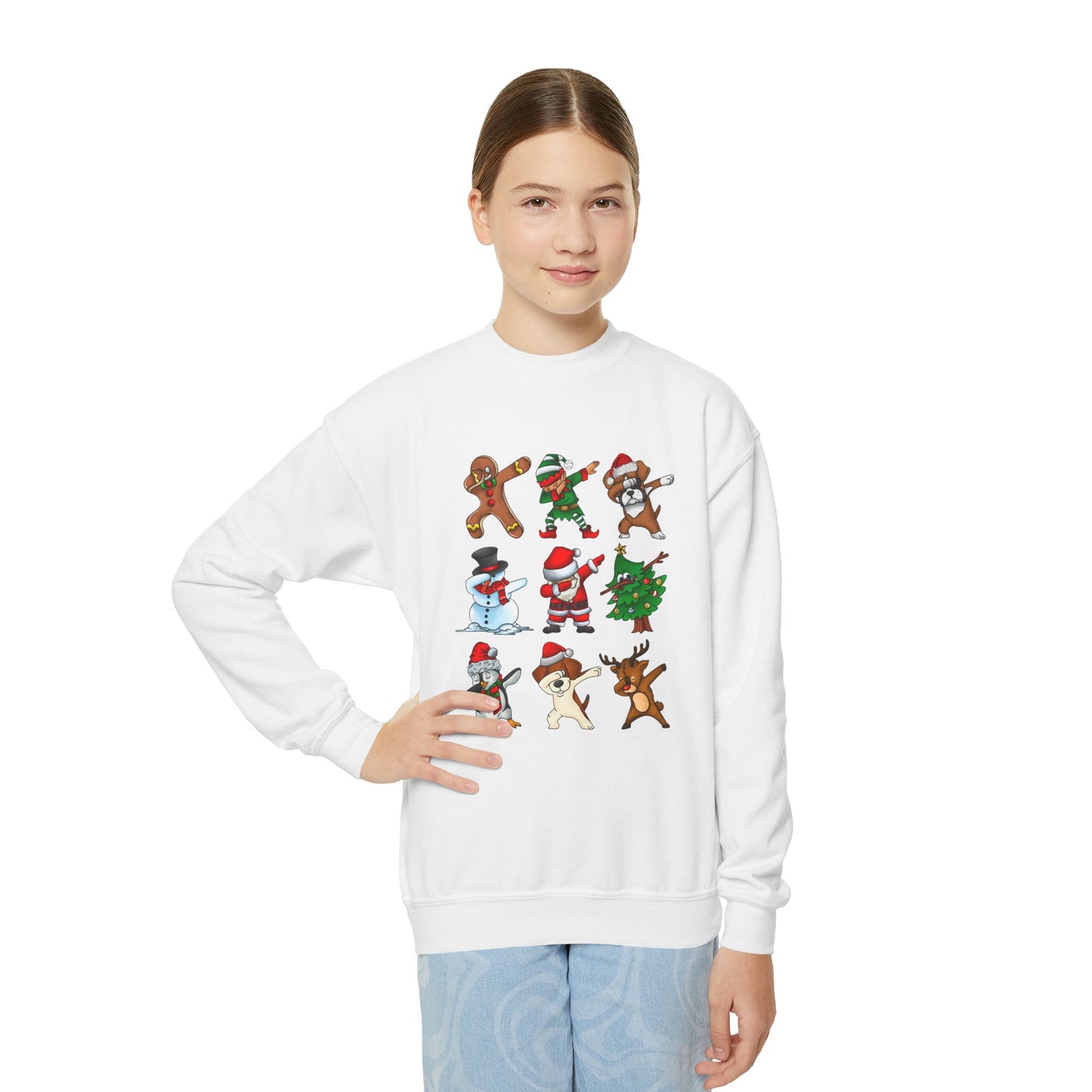 Dabbing Christmas Youth Crewneck Sweatshirt