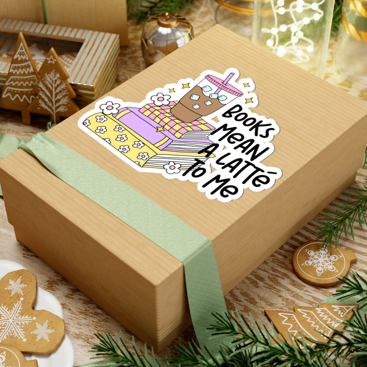 Cute Coffee & Books Kiss-Cut Stickers