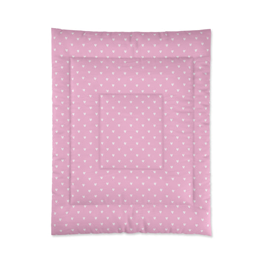 Girl's Pink Heart Comforter