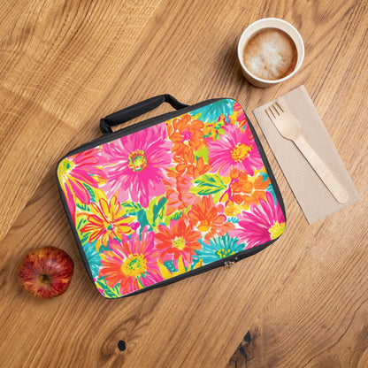 Pink Floral Lunch Bag