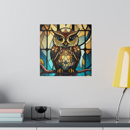 Stained Glass Owl Wall Art Matte Canvas