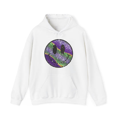 Mardi Gras Smiley Face Hooded Sweatshirt Hoodie