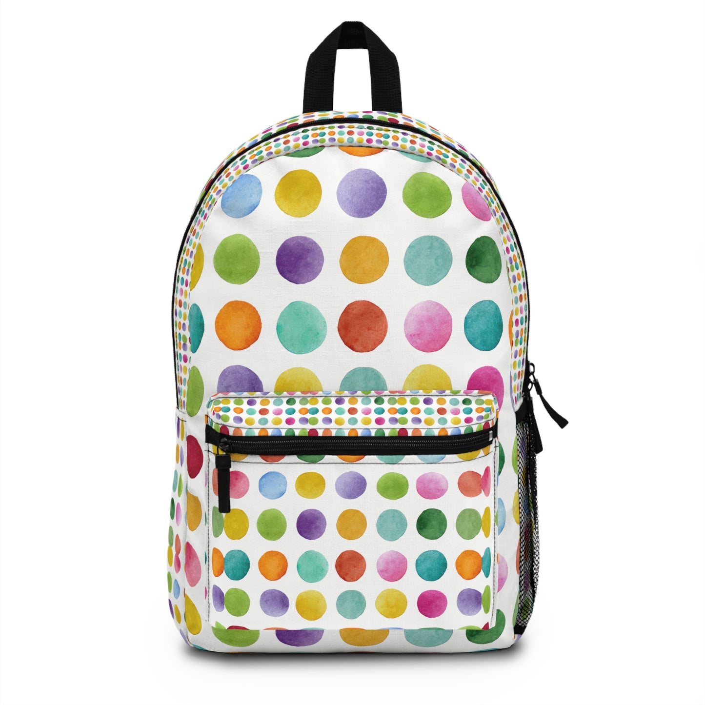 Colorful Watercolor Polka Dot Backpack - Cute Kids School Bag