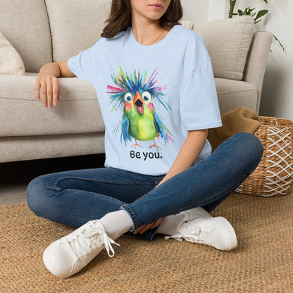 Colorful Quirky Bird Design with "Be you."