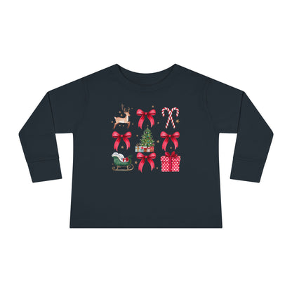 Christmas Coquette Toddler Long Sleeve Tee