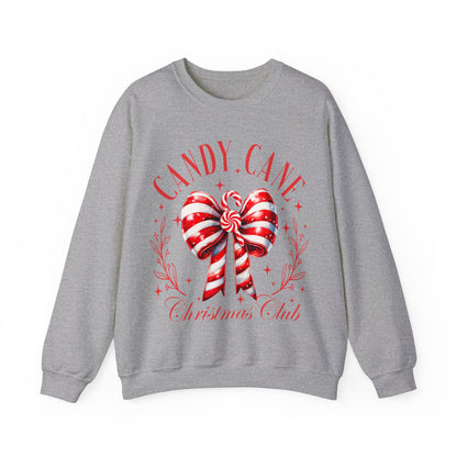 Candy Cane Christmas Coquette Bow Sweatshirt