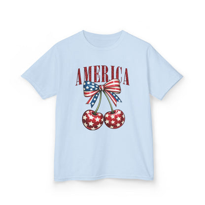 Cherry Patriotic 4th of July Kids Tee