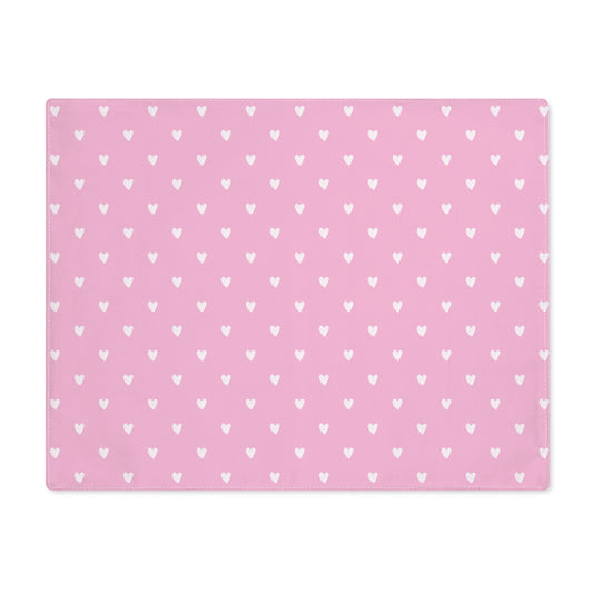 Pink and White Hearts Placemat, 1pc