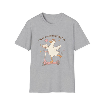 “Off to Make Reading Fun” Cute Graphic Tee