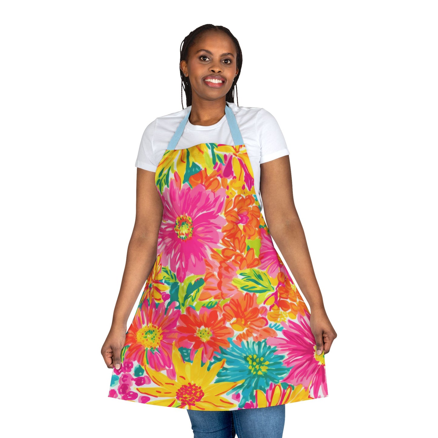 Bright Floral Kitchen Apron