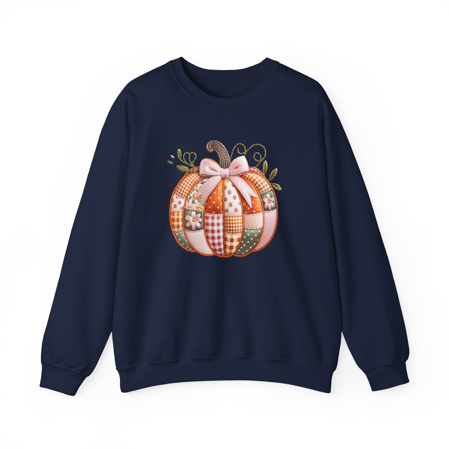 Fall Quilted Patchwork Pumpkin Sweatshirt