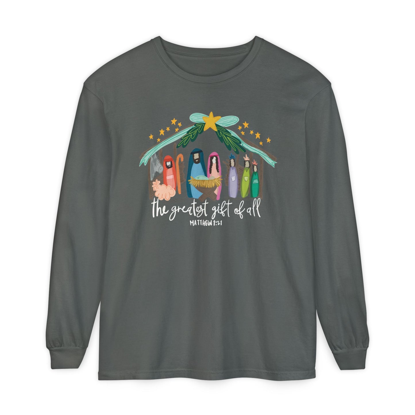 Nativity Christmas Comfort Colors Long-sleeve Shirt