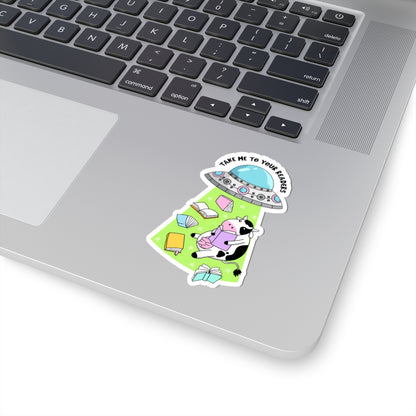 Book Lover Cow Reading Kiss-Cut Stickers