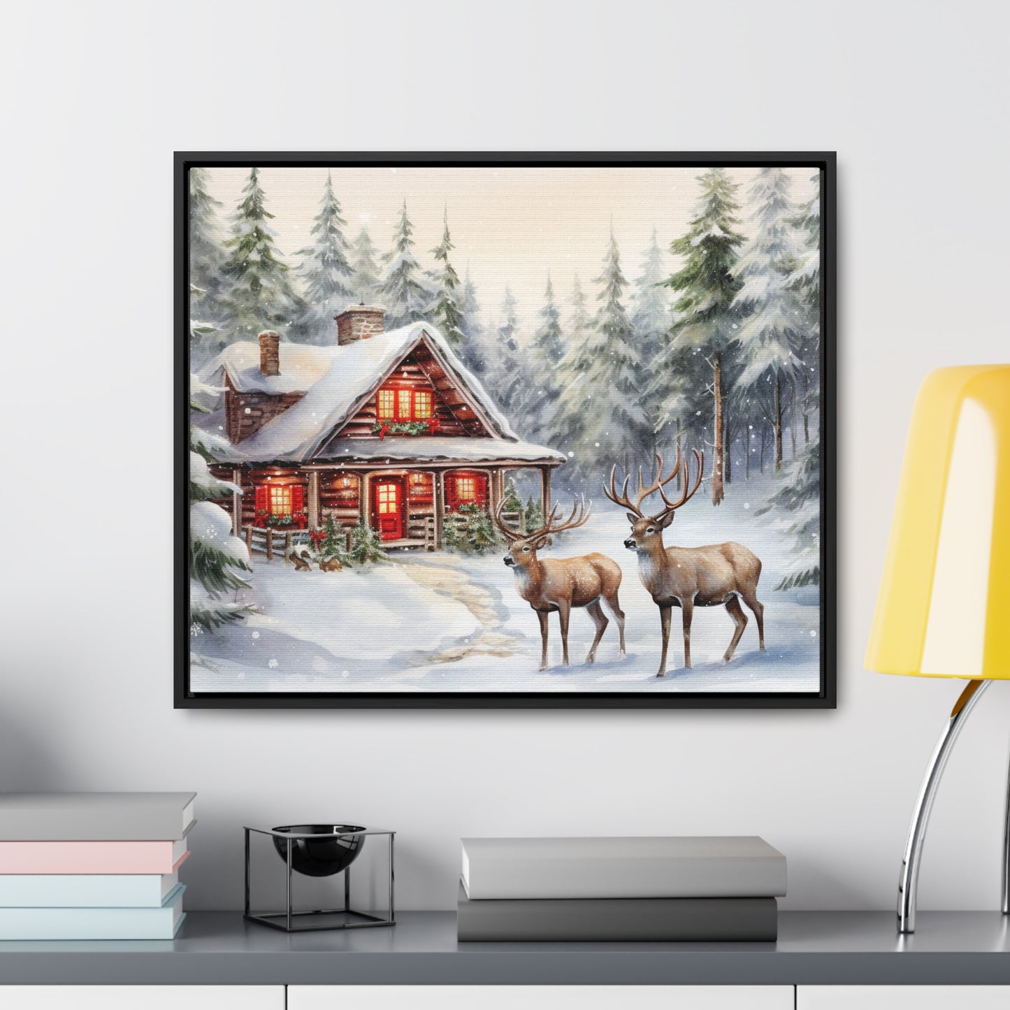 Snowy Cabin Canvas Wraps