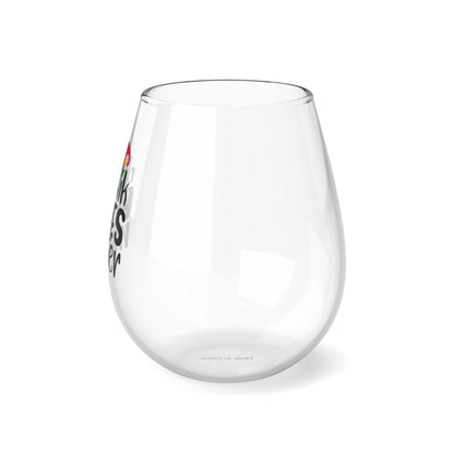 Drunk Elves Matter Christmas Stemless Wine Glass, 11.75oz