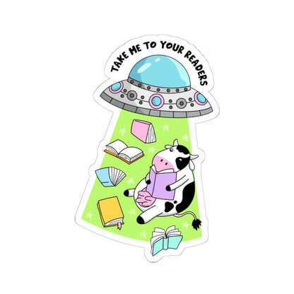 Book Lover Cow Reading Kiss-Cut Stickers