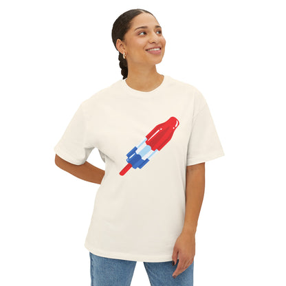 Rocket Popsicle 4th of July Unisex Oversized Boxy Tee