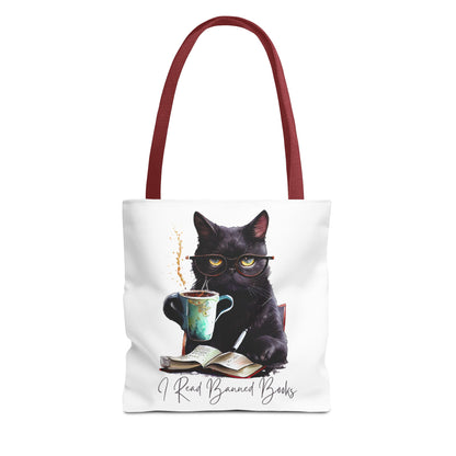 I READ BANNED BOOKS BLACK CAT Tote Bag