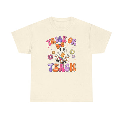 Trick or Teach Halloween Unisex Heavy Cotton Tee